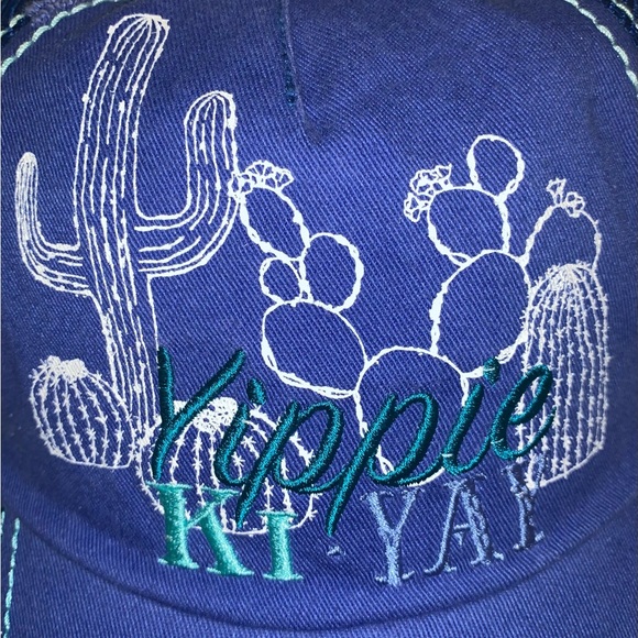 Catchfly Women's "Yippie Ki-Yay" Distressed Ponytail Baseball Hat/Cap-OS NWT - Picture 7 of 11